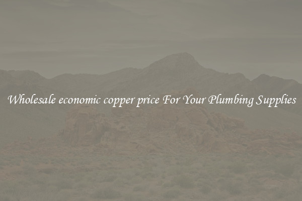 Wholesale economic copper price For Your Plumbing Supplies