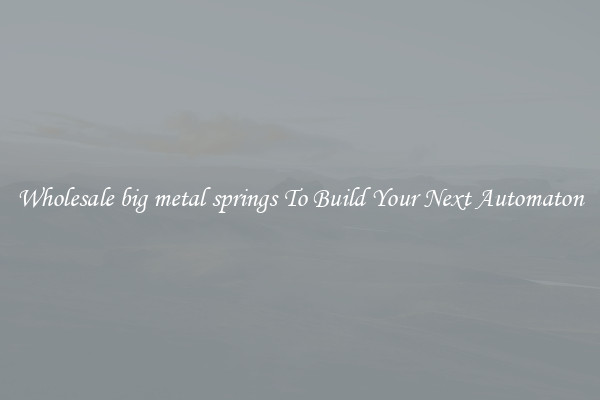 Wholesale big metal springs To Build Your Next Automaton