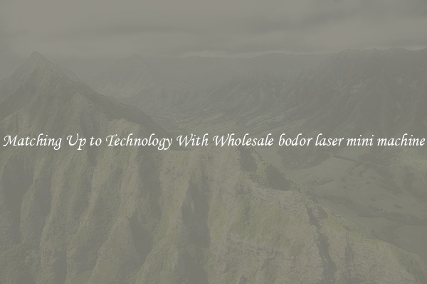 Matching Up to Technology With Wholesale bodor laser mini machine