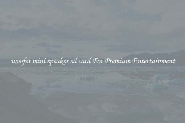 woofer mini speaker sd card For Premium Entertainment