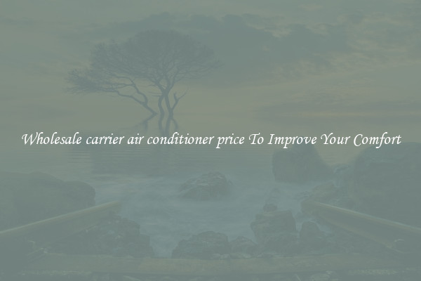 Wholesale carrier air conditioner price To Improve Your Comfort