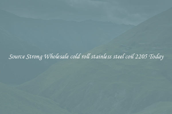 Source Strong Wholesale cold roll stainless steel coil 2205 Today