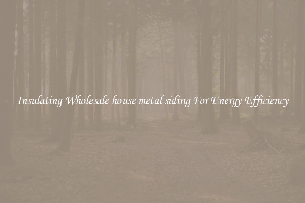 Insulating Wholesale house metal siding For Energy Efficiency