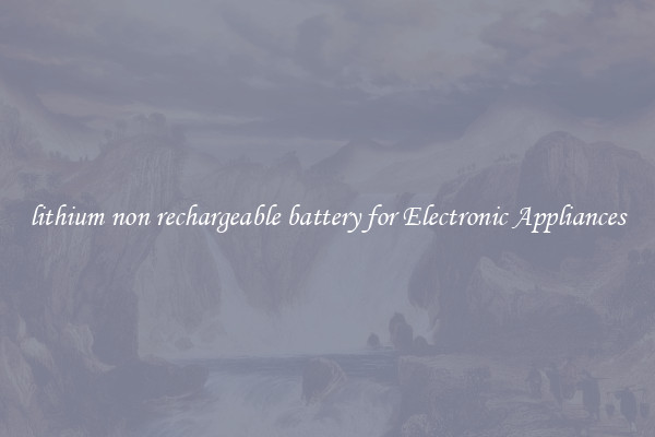 lithium non rechargeable battery for Electronic Appliances