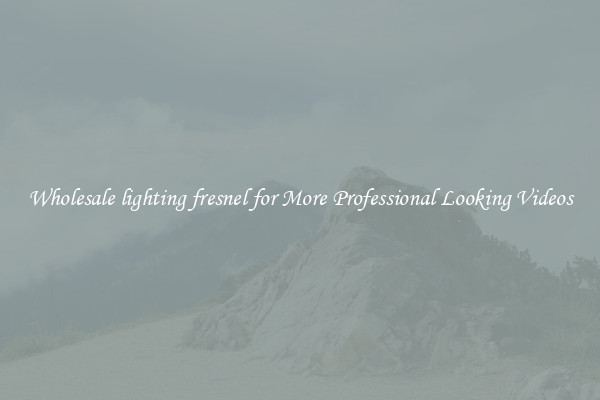 Wholesale lighting fresnel for More Professional Looking Videos